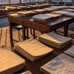 Sala de reuniões vazia em sindicato de Brasília, simbolizando perpetuação de lideranças antigas e críticas por falta de inovação.