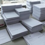 Mesa com documentos de concursos e kit de primeiros socorros, representando lei da CLDF que agrava burocracia no DF.