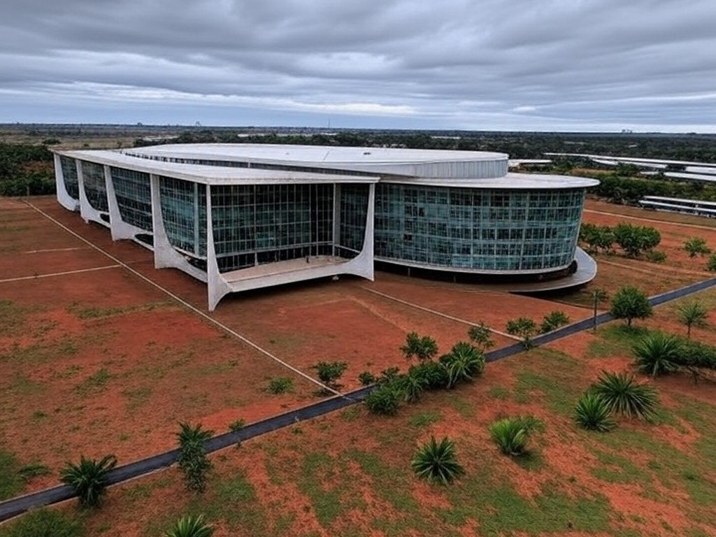 Sede da CLDF em Brasília com céu nublado, representando lei controversa de hidrogênio e dúvidas ambientais no DF.