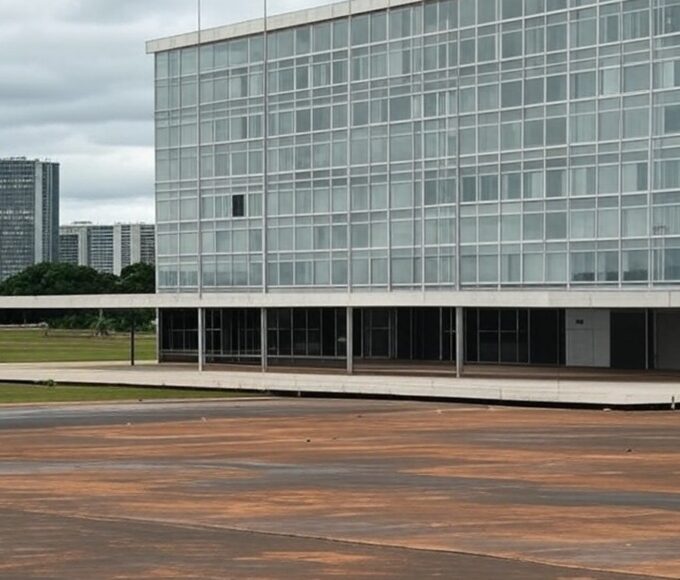Fachada do Palácio do Buriti em Brasília, representando o Governo do Distrito Federal durante transição interina.