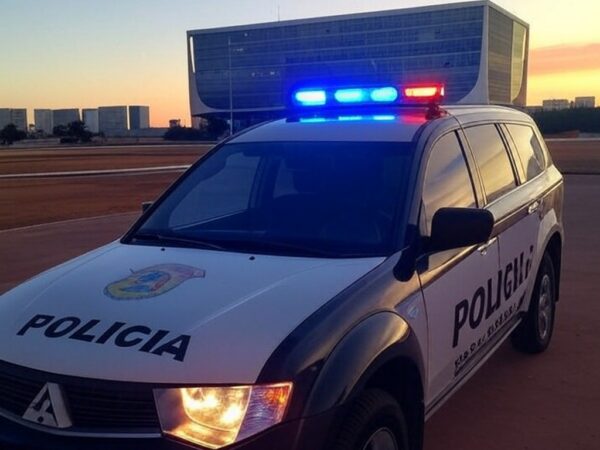 Viatura da PCDF em Brasília simbolizando prisão de criminosos procurados após falhas na justiça.