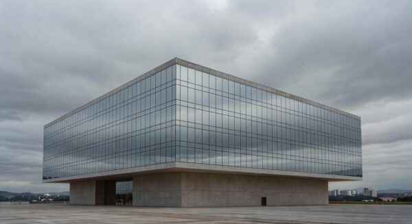 Edifício da CLDF em Brasília com grades danificadas sob chuva, expondo falhas na proteção a mulheres e idosos no DF.