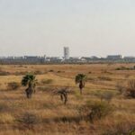 Vista de gleba de terra em Brasília prevista para 35 mil moradores, terreno de garantia para capitalização do BRB.