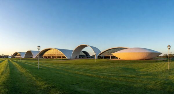 Campus universitário moderno em Brasília, representando crescimento no ensino superior público do DF.