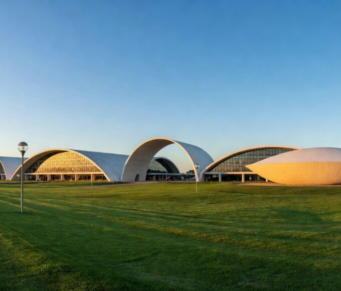 Campus universitário moderno em Brasília, representando crescimento no ensino superior público do DF.