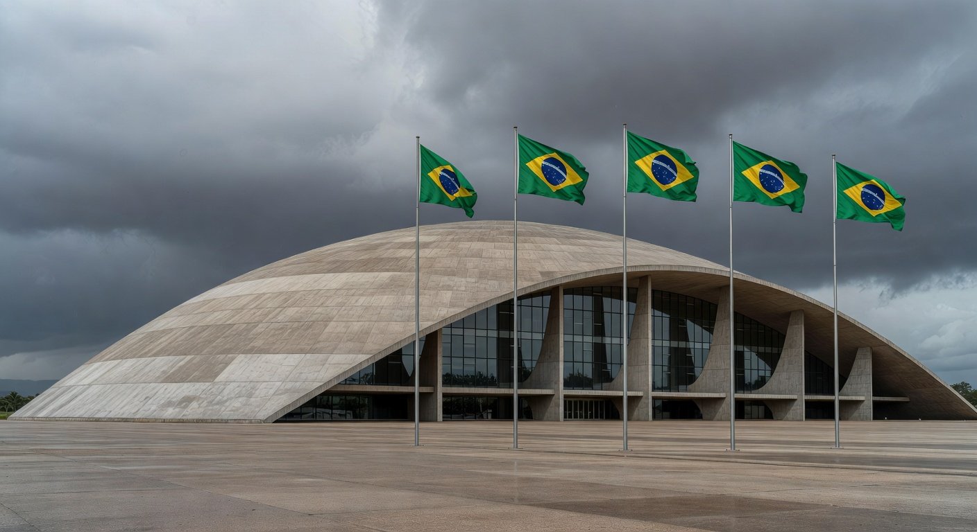 Edifício da CLDF em Brasília com bandeiras, simbolizando Prêmio Marielle Franco e críticas a retrocessos em direitos humanos.