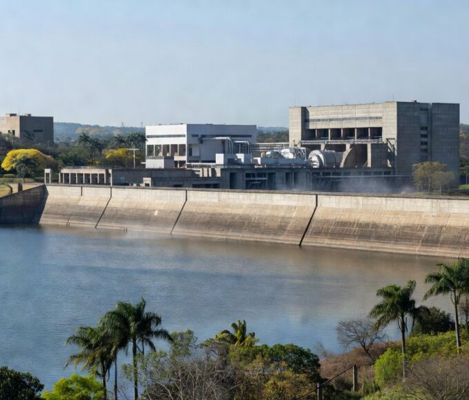 Vista da Usina Hidrelétrica do Paranoá em Brasília, impulsionando sustentabilidade no DF.