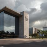 Fachada do edifício do BRB em Brasília, destacando falhas na gestão aprovadas pela CCJ da CLDF.