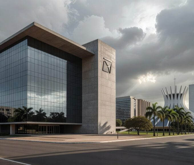 Fachada do edifício do BRB em Brasília, destacando falhas na gestão aprovadas pela CCJ da CLDF.