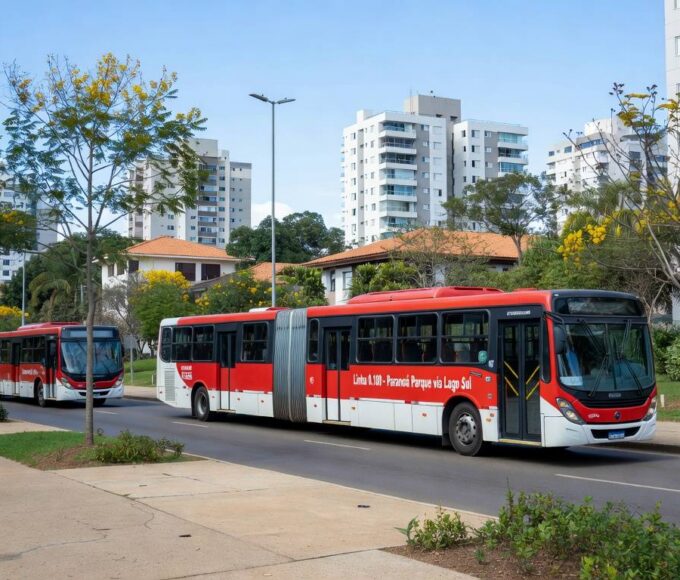 Ônibus urbanos no Paranoá Parque, DF, com ampliação de viagens e ajustes em itinerários.