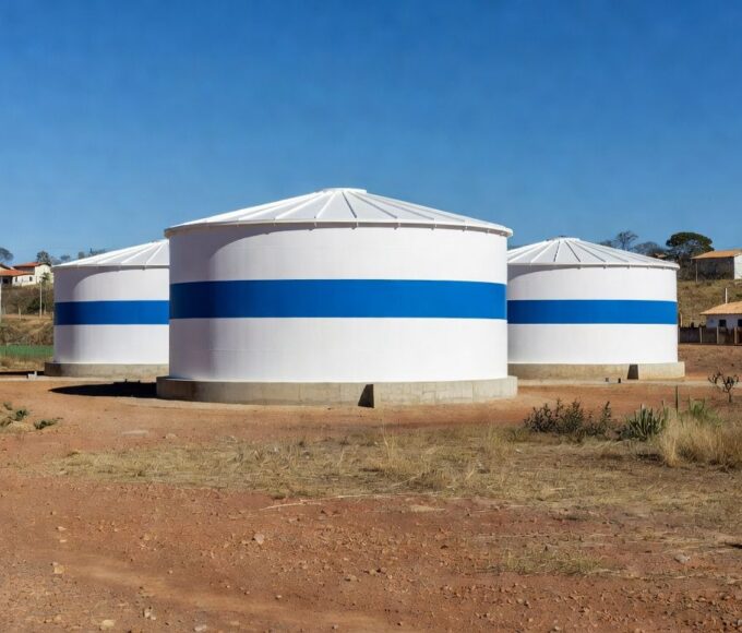 Reservatórios de água inaugurados em Sobradinho, beneficiando moradores locais no Distrito Federal.