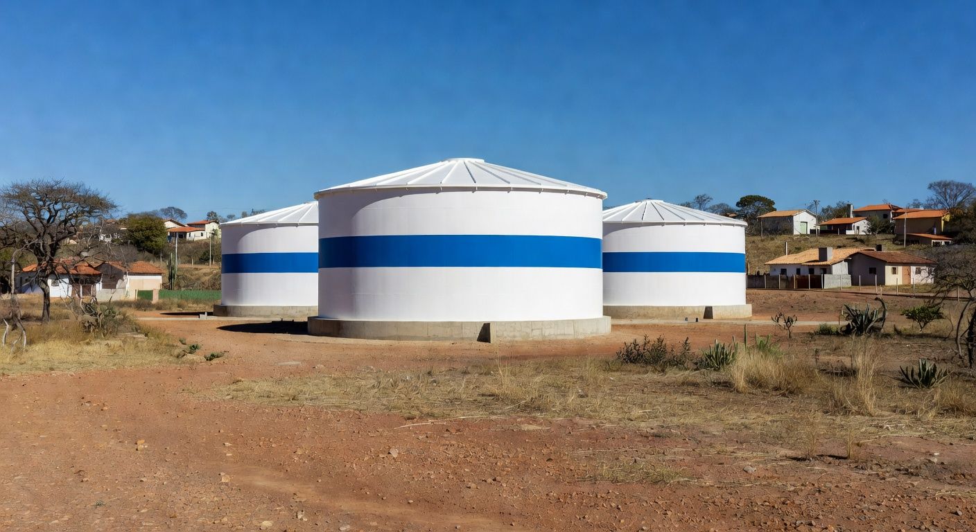 Reservatórios de água inaugurados em Sobradinho, beneficiando moradores locais no Distrito Federal.