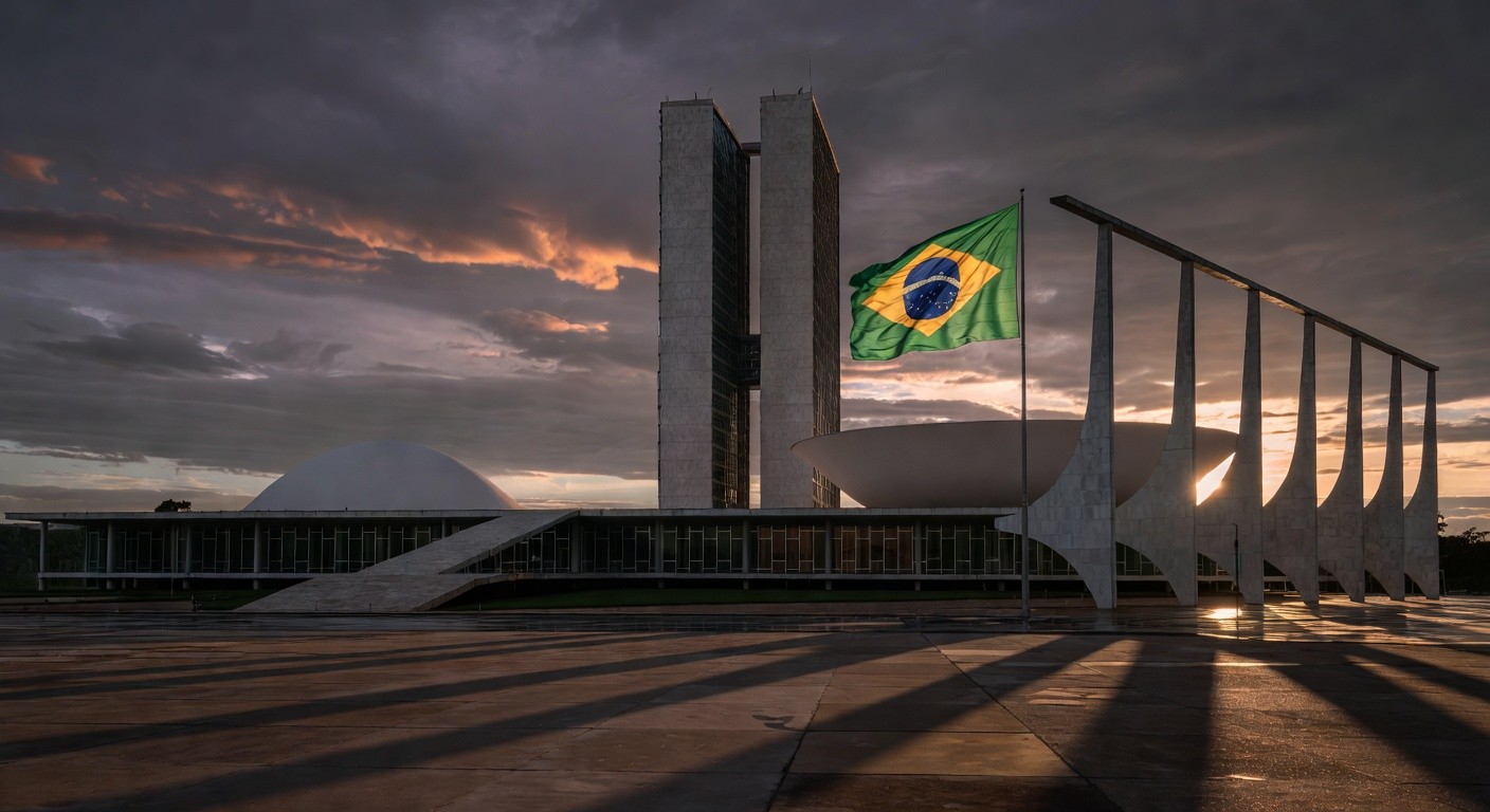 Sala vazia no Congresso Nacional em Brasília representando debates sobre sucessão no MDB