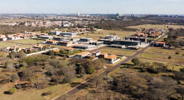 Vista aérea de planejamento urbano para regiões administrativas Ponte Alta e 26 de Setembro