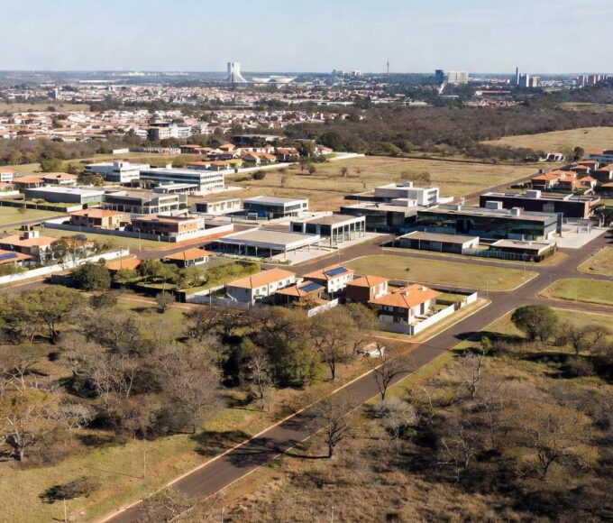 Vista aérea de planejamento urbano para regiões administrativas Ponte Alta e 26 de Setembro
