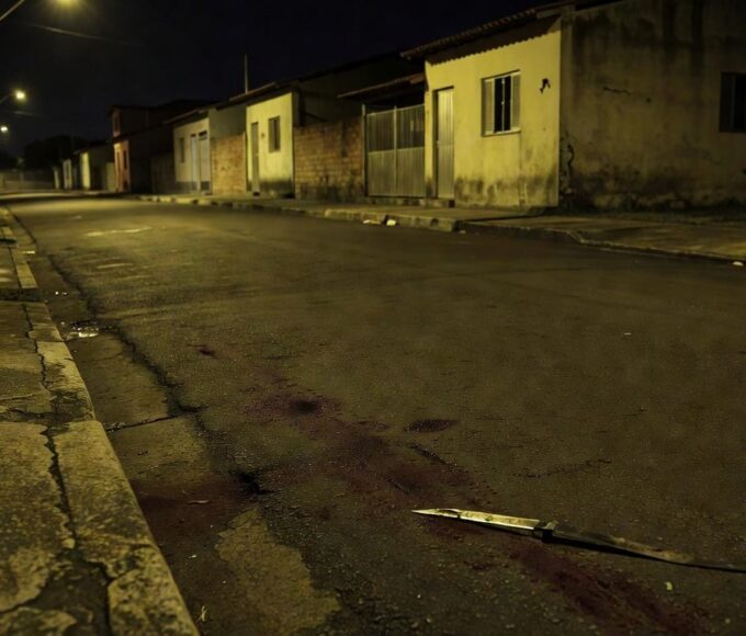 Rua residencial em Taguatinga, Distrito Federal, após incidente
