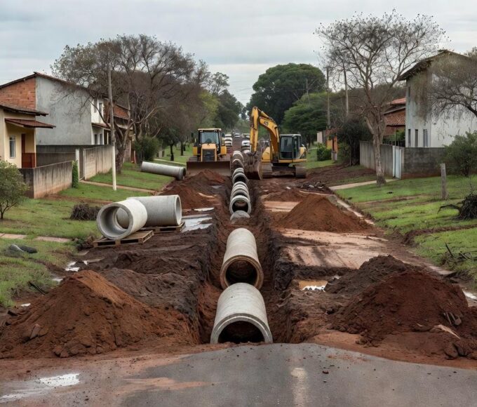 Obras de rede de drenagem no Paranoá para evitar alagamentos