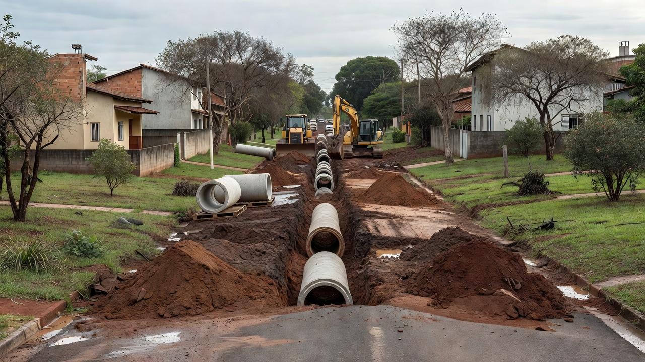 Obras de rede de drenagem no Paranoá para evitar alagamentos