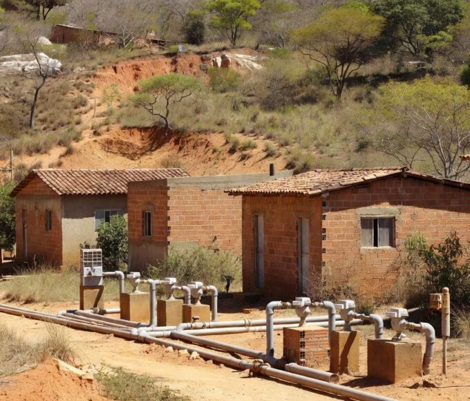 Medidores de água em residências da Fercal com foco em cobranças da Caesb
