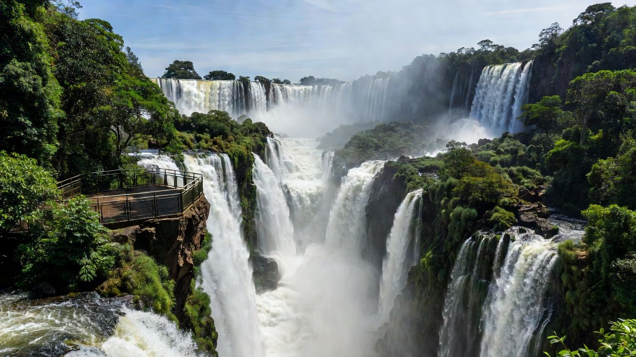 1 de 1 Imagem colorida mostra turista descendo de ponto nas Cataratas do Iguaçu para pegar telefone que havia caido - Metrópoles - Foto: Reprodução/Redes sociais