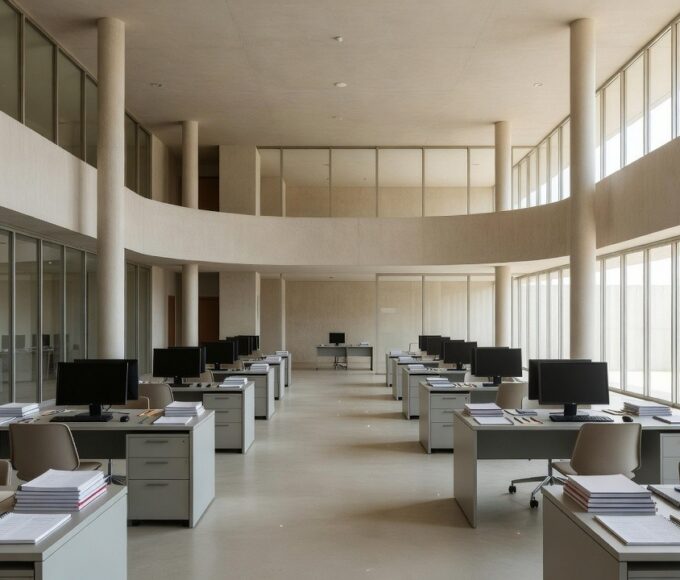 Documentos oficiais sobre mesa em escritório do QualificaDF no Distrito Federal
