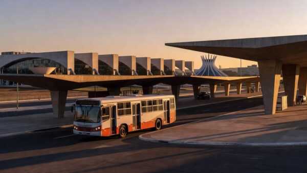 Ônibus do transporte público em Brasília sobre tarifa zero para estudantes do DF