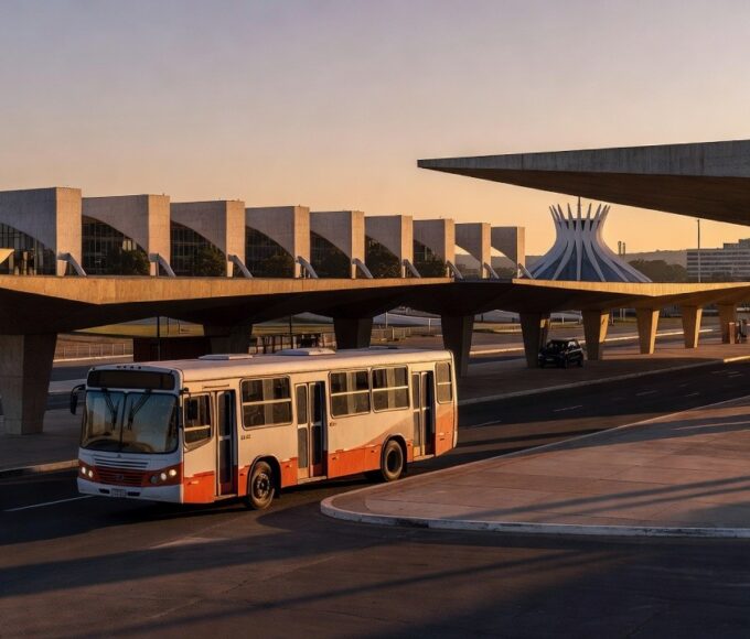 Ônibus do transporte público em Brasília sobre tarifa zero para estudantes do DF