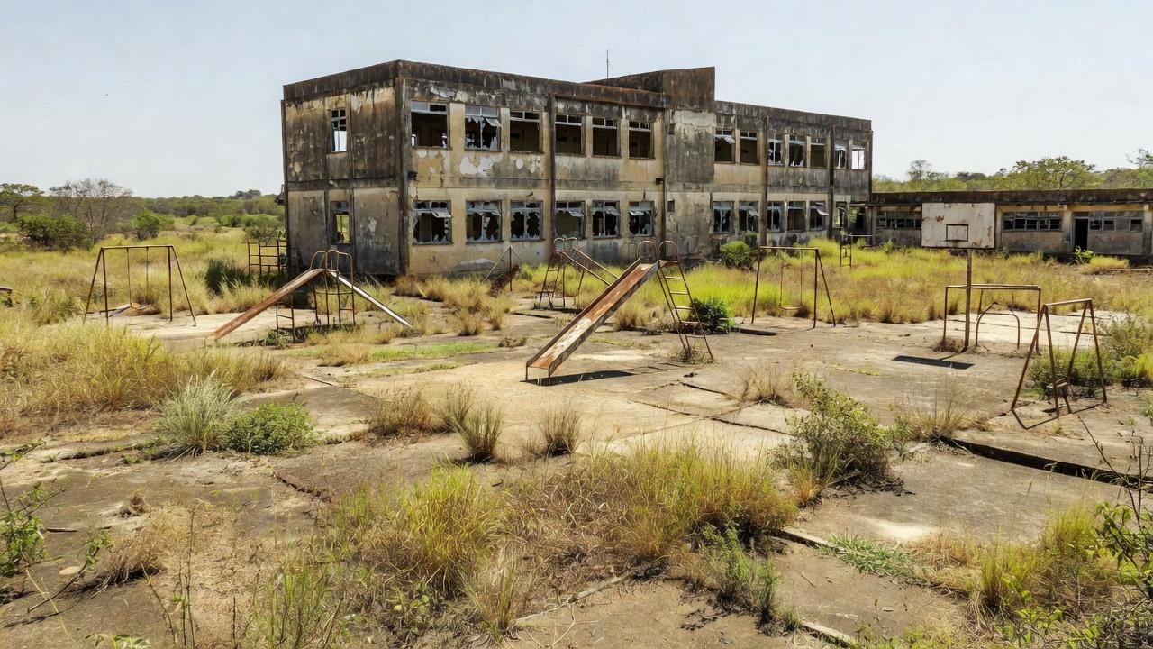 Escola pública precária no DF com infraestrutura deficiente