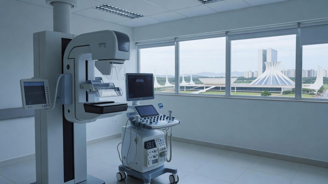 Equipamento de mamografia em hospital público do Distrito Federal para diagnóstico de câncer de mama