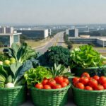 Cesta verde com vegetais frescos do programa Cartão Prato Cheio no DF