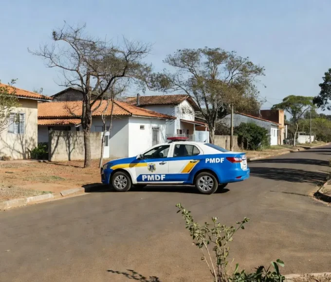 Viatura da PMDF no Paranoá após prisão por feminicídio