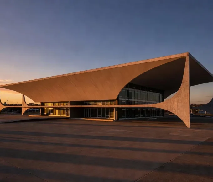 Palco de rock brasileiro com instrumentos em Brasília