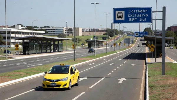 Táxi no corredor BRT Sul em Brasília autorizado por 90 dias