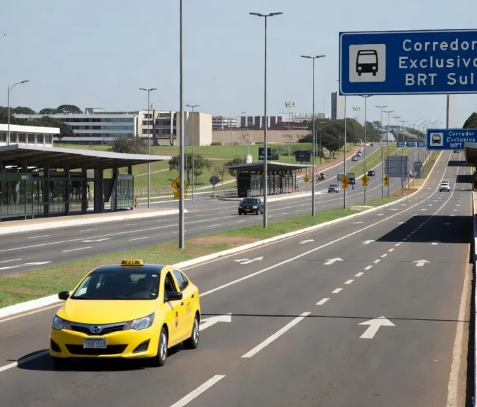 Táxi no corredor BRT Sul em Brasília autorizado por 90 dias