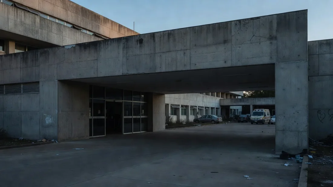 Corredor de hospital no DF com falhas de segurança e iluminação precária