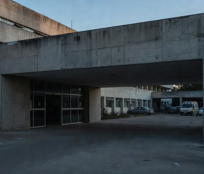 Corredor de hospital no DF com falhas de segurança e iluminação precária