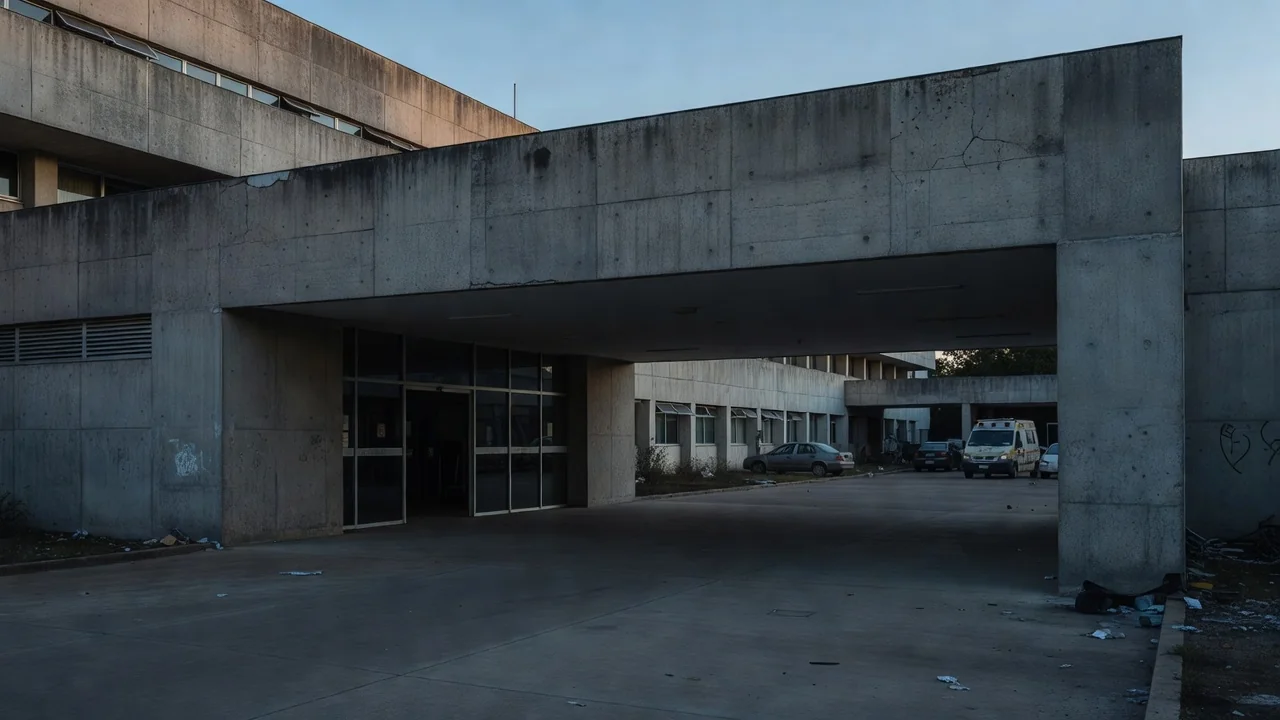 Corredor de hospital no DF com falhas de segurança e iluminação precária
