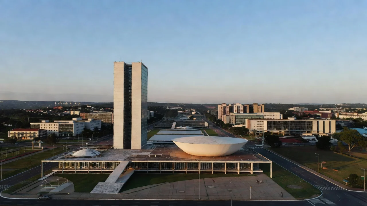 Palácio do Buriti em Brasília com elementos de saúde e educação no DF