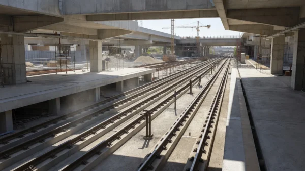 Estação de metrô em expansão em Brasília representando infraestrutura de transporte