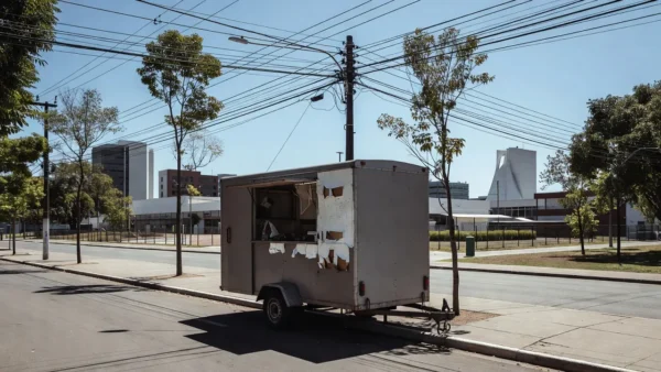 Trailer em Itapoã com fios elétricos expostos após acidente