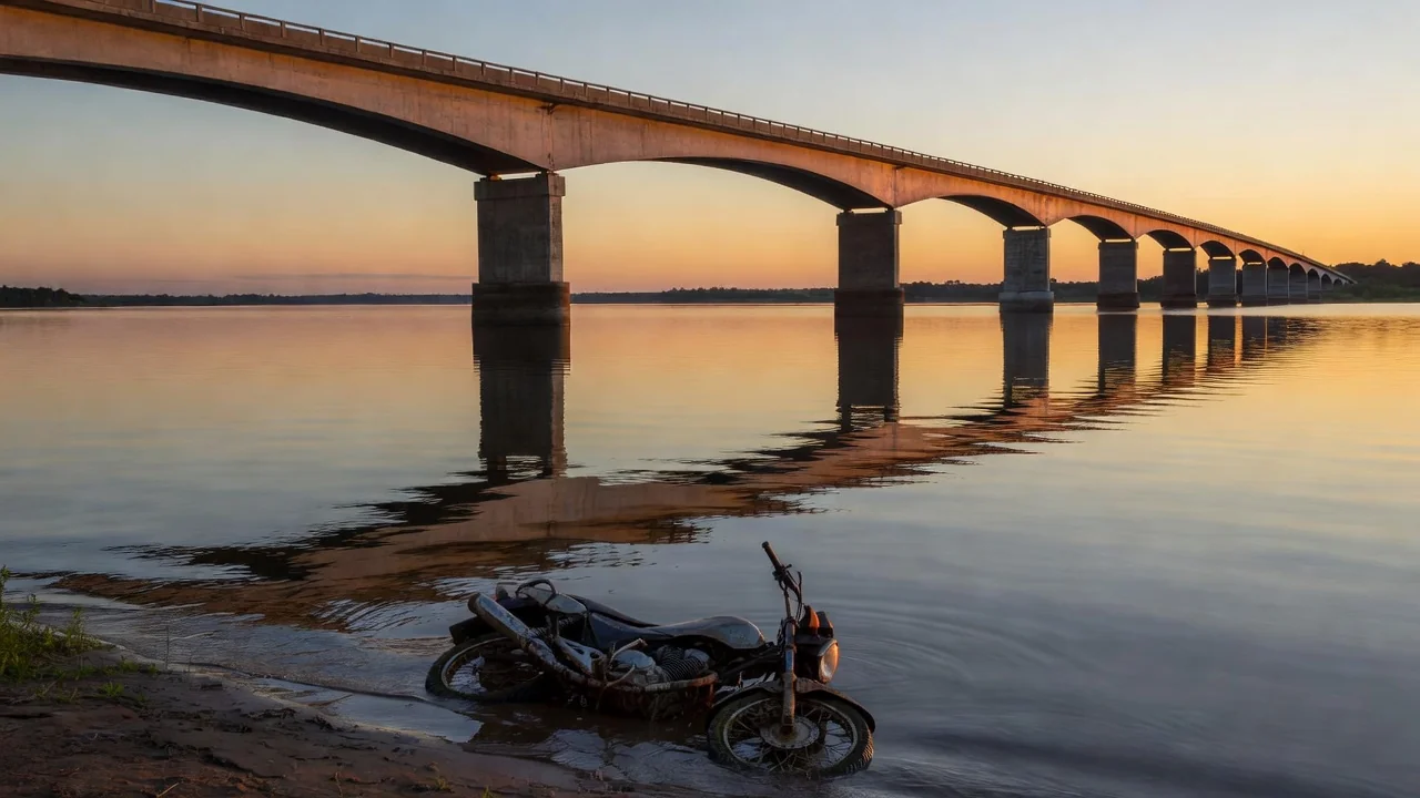 Ponte do Bragueto sobre o Lago Paranoá após queda de moto em Brasília