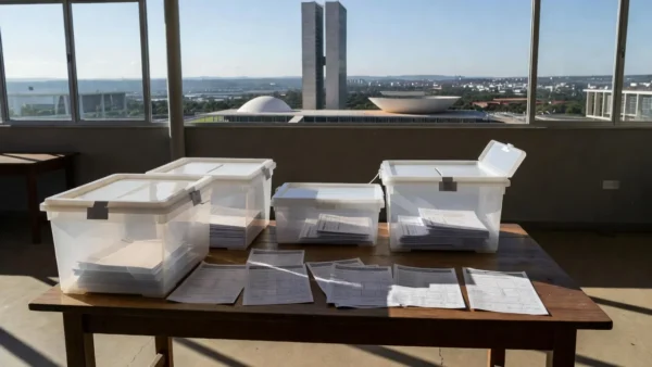 Urnas eleitorais em Brasília representando pesquisa para governo do DF