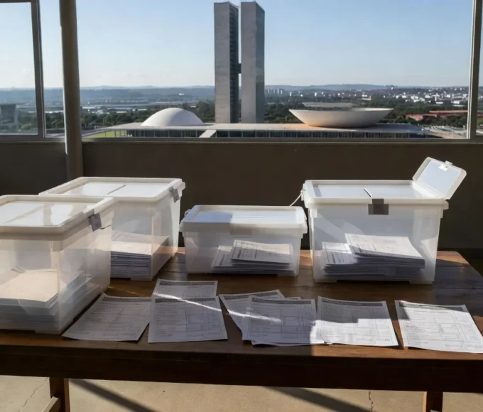 Urnas eleitorais em Brasília representando pesquisa para governo do DF